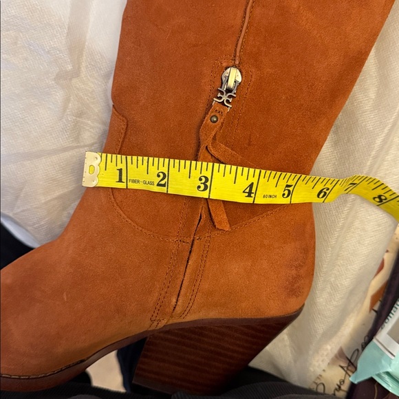 Sam Edelman suede leather Jamie Mesa Rust Pointed Toe Western Boots 9 Nwb - Picture 12 of 12